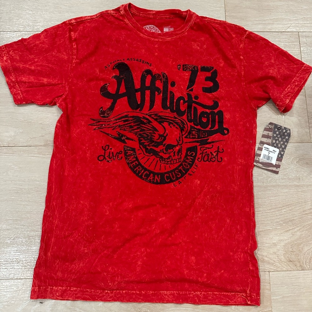 NWT LARGE AFFLICTION MEN'S AC ASSASSINS SHORT SLEEVE TEE